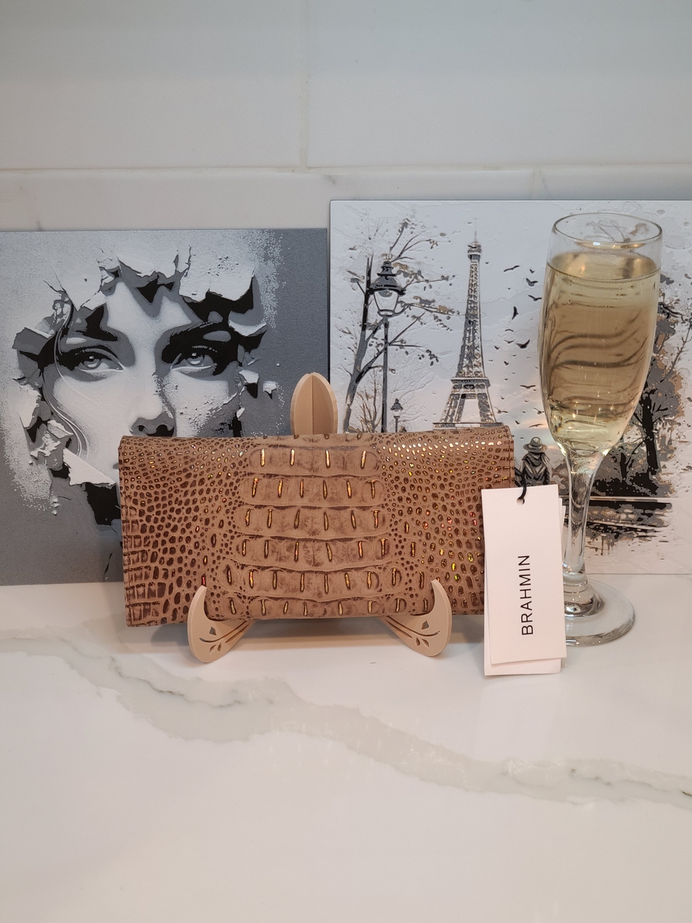 Brahmin NWT Veronica Gold Mini Melbourne Wallet Trifold - Picture 5 of 15